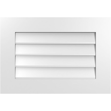Ekena Millwork Vertical Surface Mount PVC Gable Vent: Non-Functional, w/ 3-1/2"W x 1"P Standard Frame, 26"W x 18"H GVPVE26X1801SN